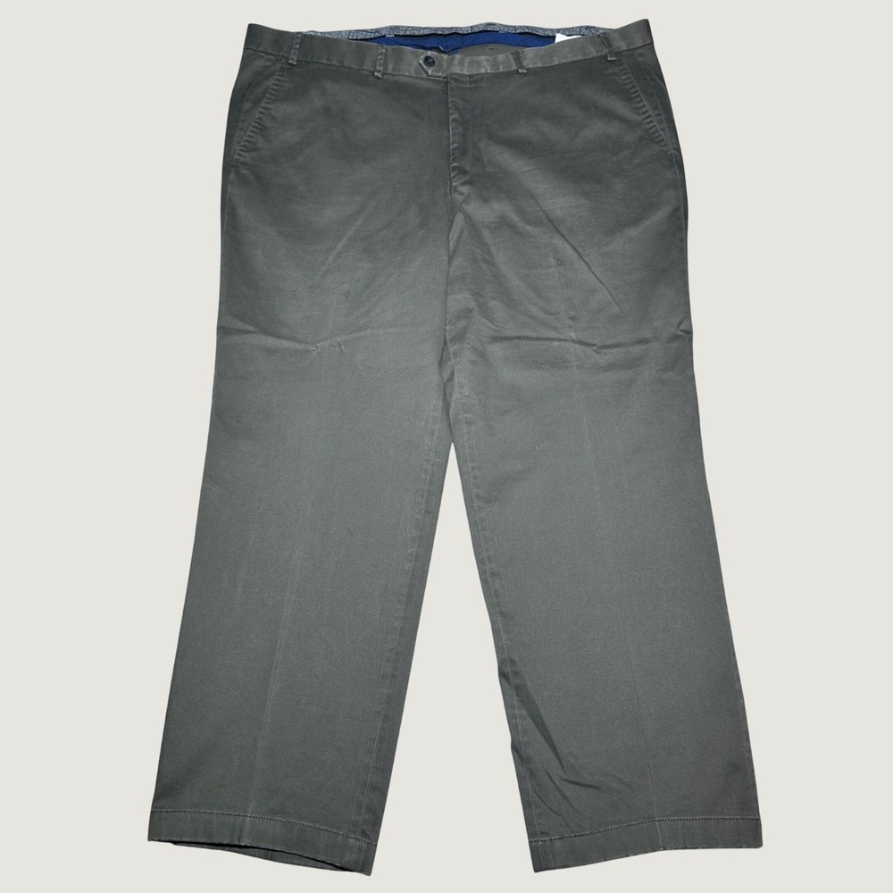 Hiltl Trousers Men 42x30 Dean-So Perfetto Cotton Stretch Chinos Dark Olive Green